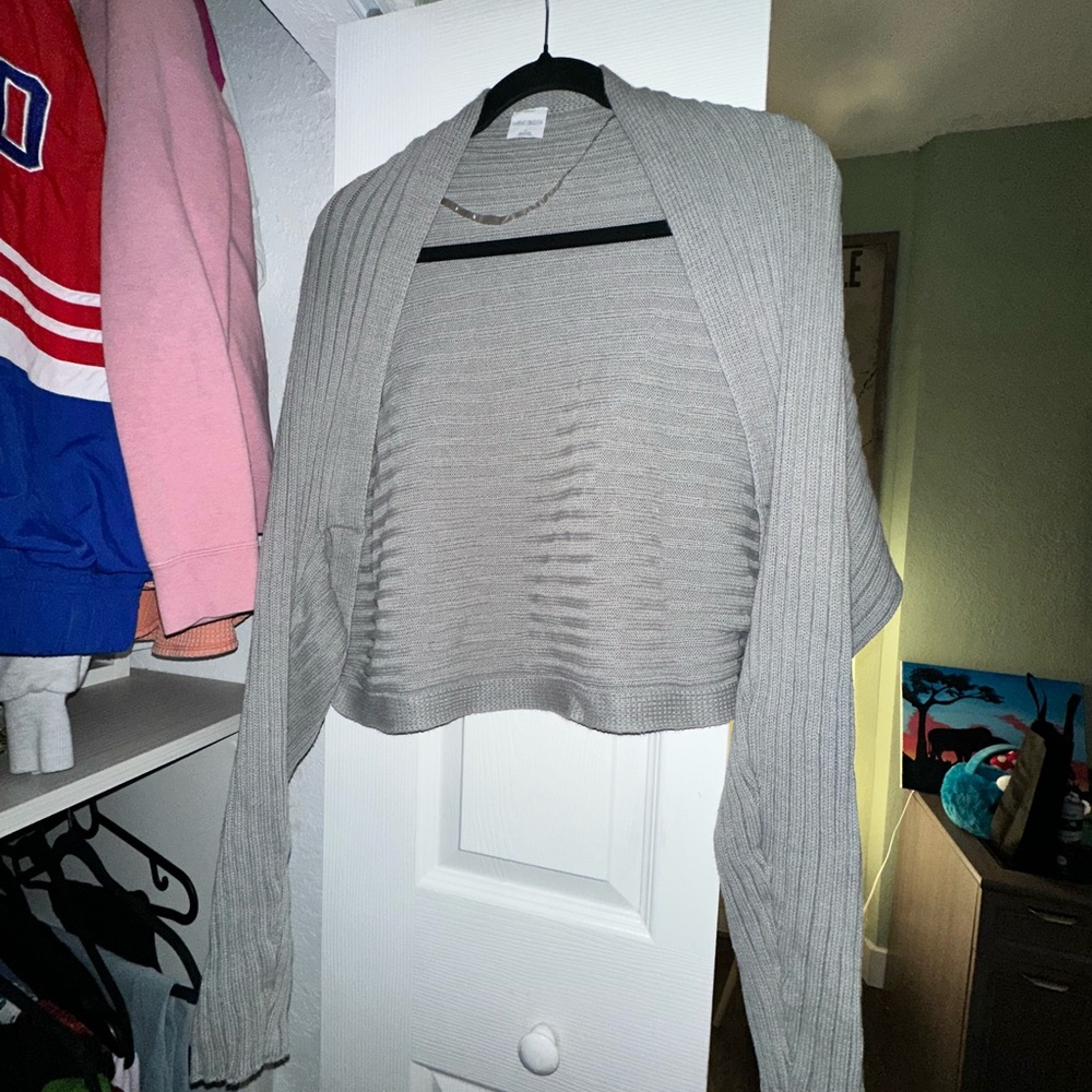 Wild Fable Gray Ribbed Sweater Shrug